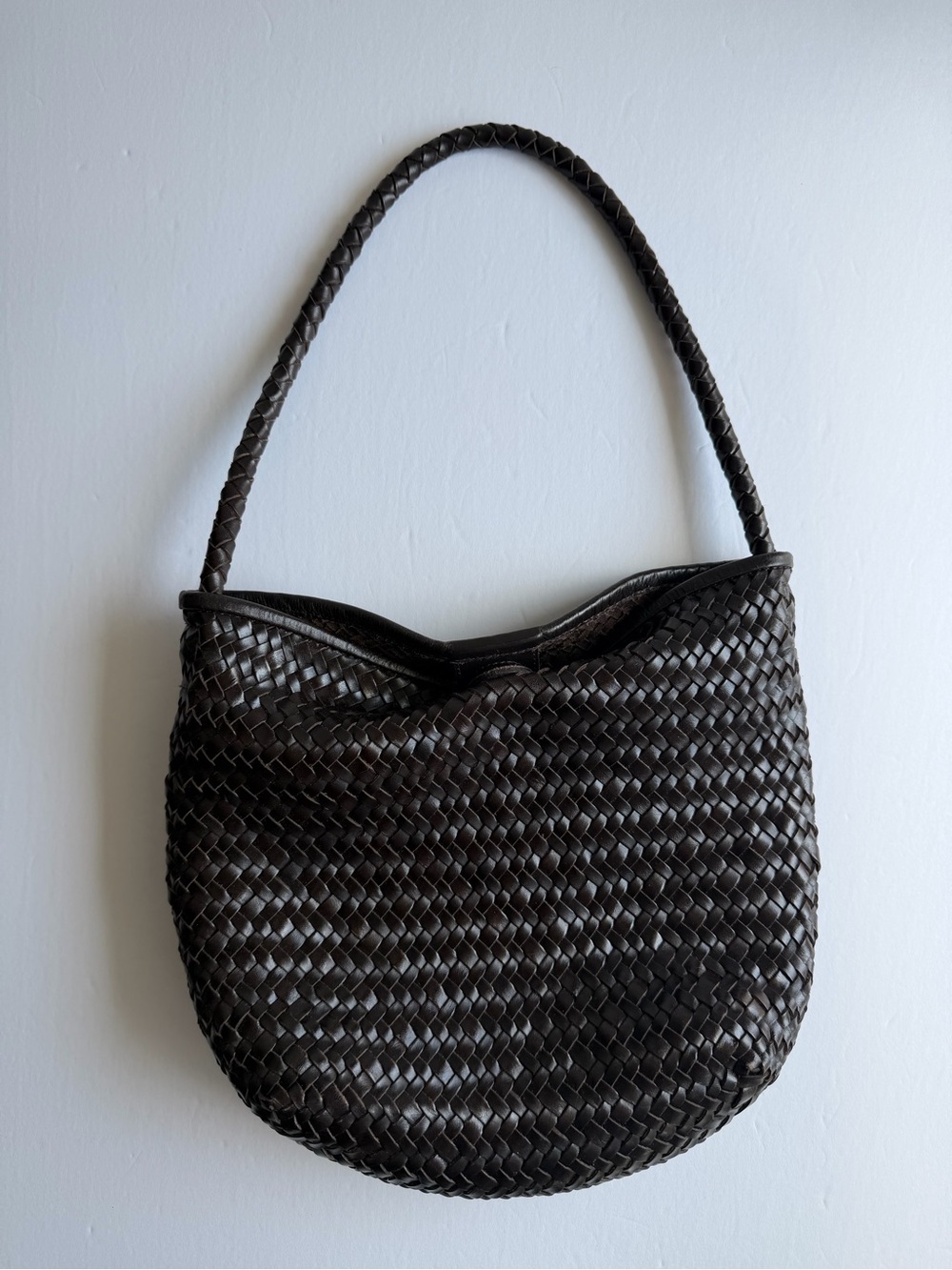 EUC Madewell The Signature Woven Shoulder Bag Coffee Bean - Picture 2 of 3